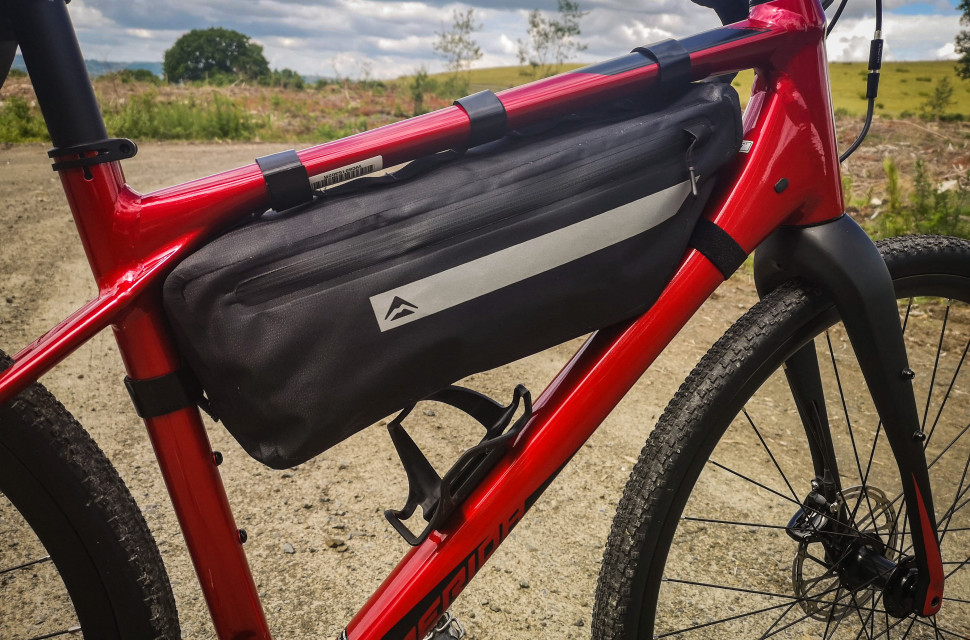 Red cycling store products frame bag